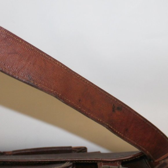 Vintage Handmade Oiled Saddle Leather Messenger Briefcase Bag Purse Handbag - Picture 8 of 12